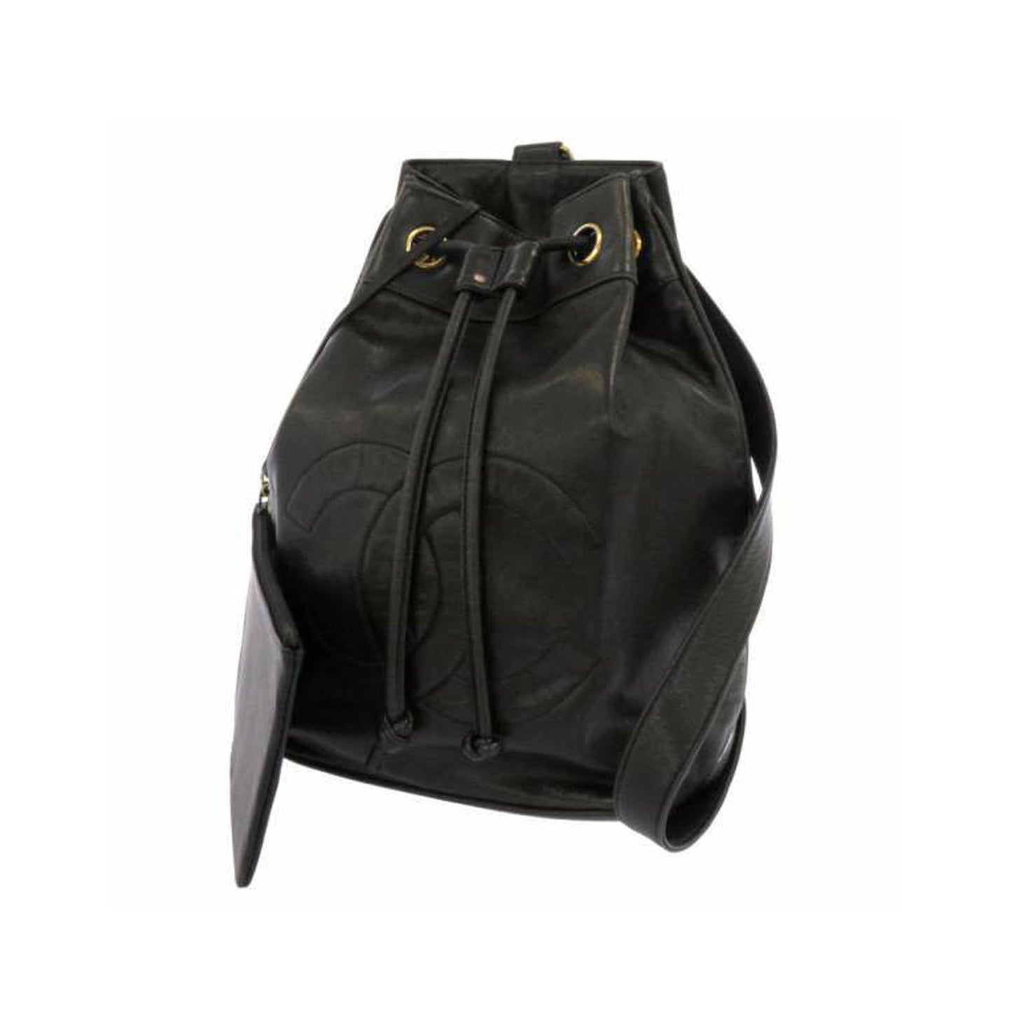 Chanel CC Lambskin Leather Backpack Black Backpack - Rovelle Bags
