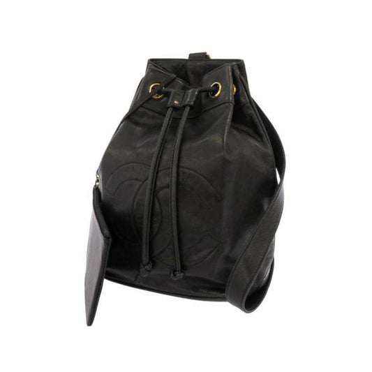 Chanel CC Lambskin Leather Backpack Black Backpack - Rovelle Bags