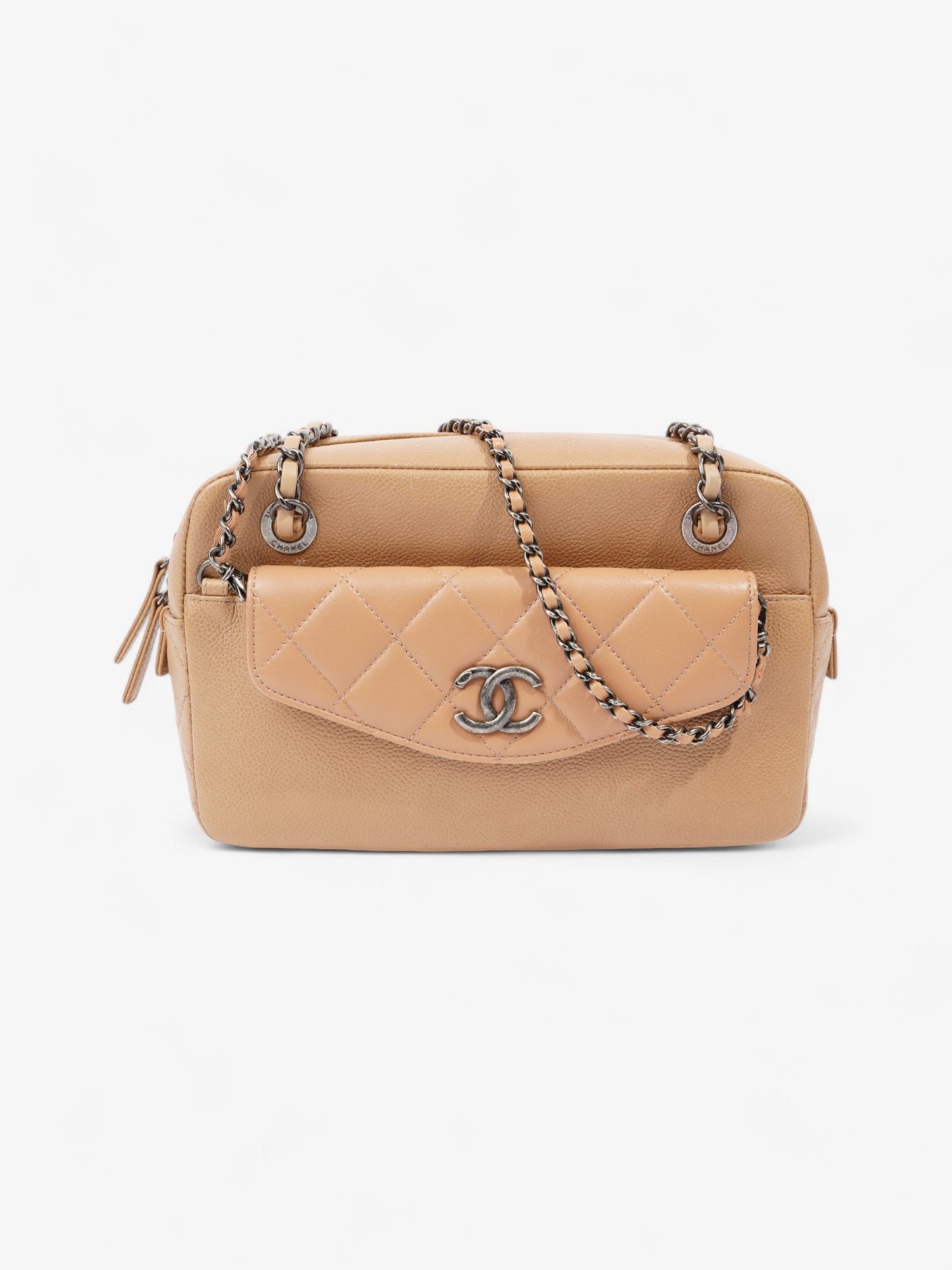 Chanel Coco Break Camera Bag Beige Caviar Leather