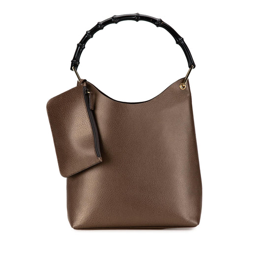 Gucci Bamboo Leather Shoulder Bag (SHG-KPbmQJ)