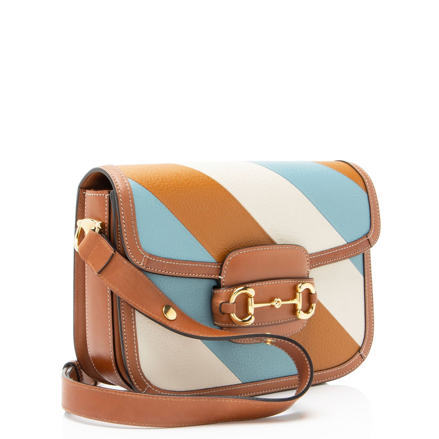 Gucci Calfskin Tricolor Horsebit 1955 Small Bag