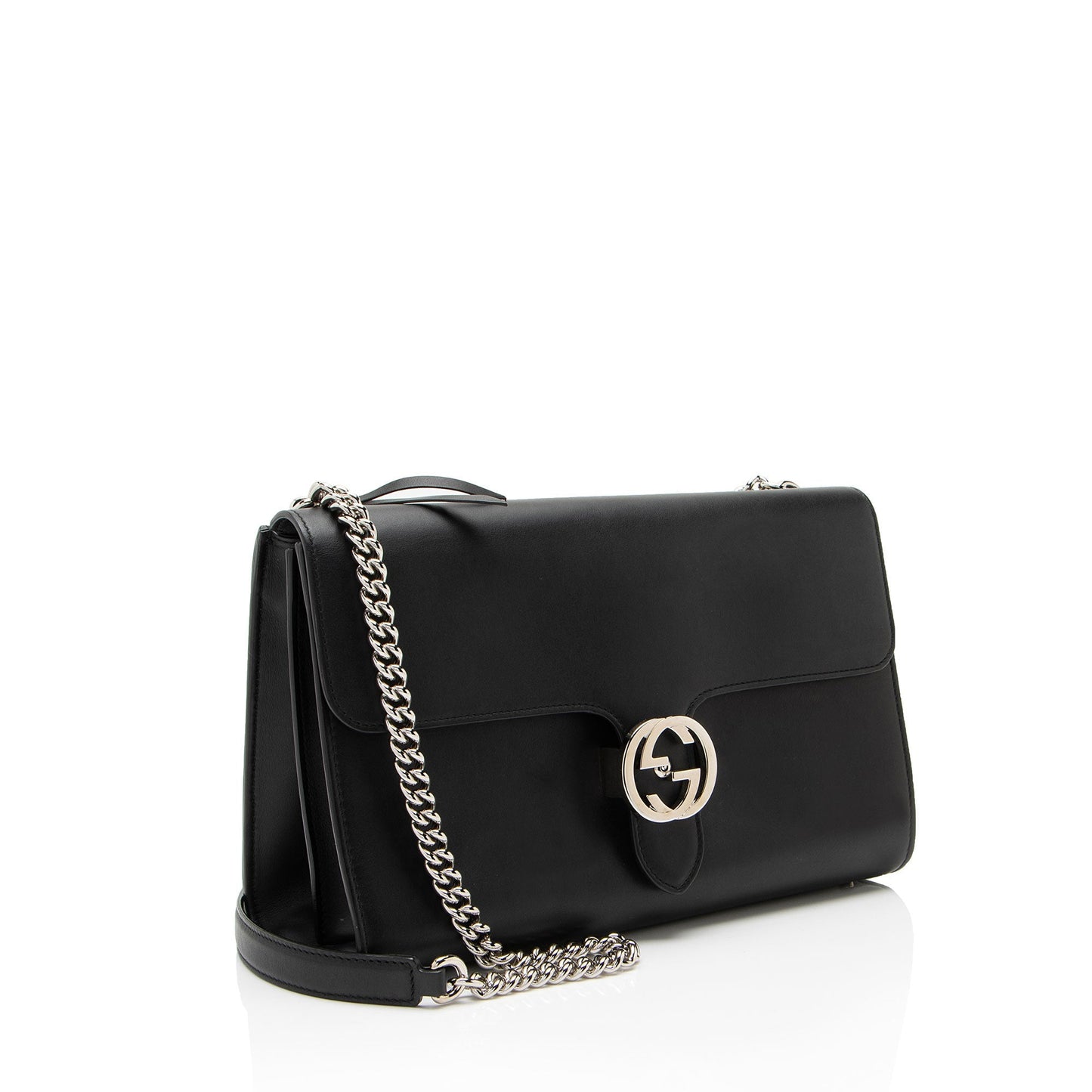 Gucci Grained Calfskin Interlocking G Medium Shoulder Bag