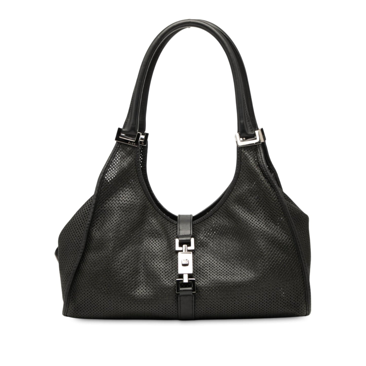 Gucci Calfskin Perforated Jackie Bardot Shoulder Bag