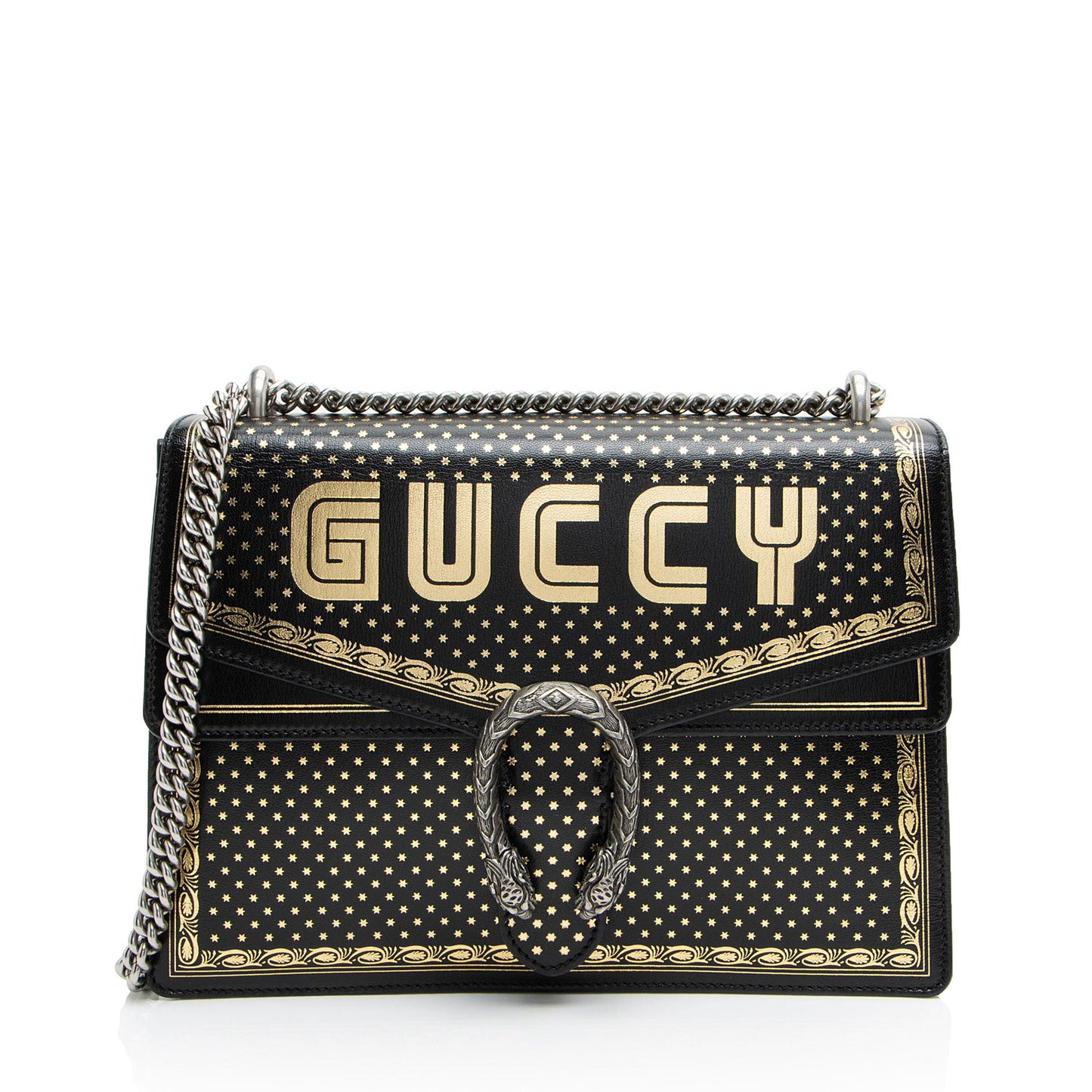 Gucci Calfskin Star Print Guccy Dionysus Large Shoulder Bag