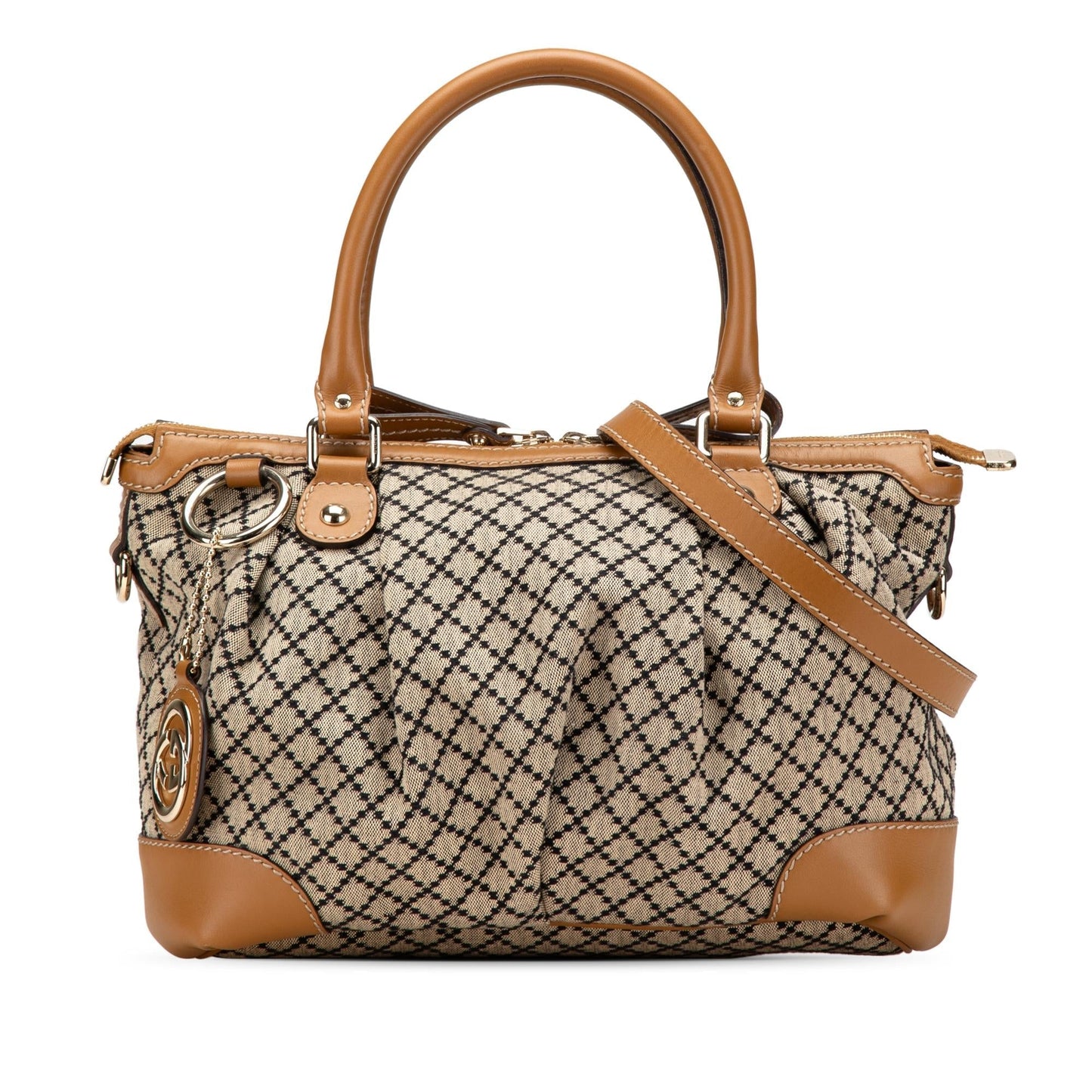 Gucci Diamante Canvas Sukey Satchel