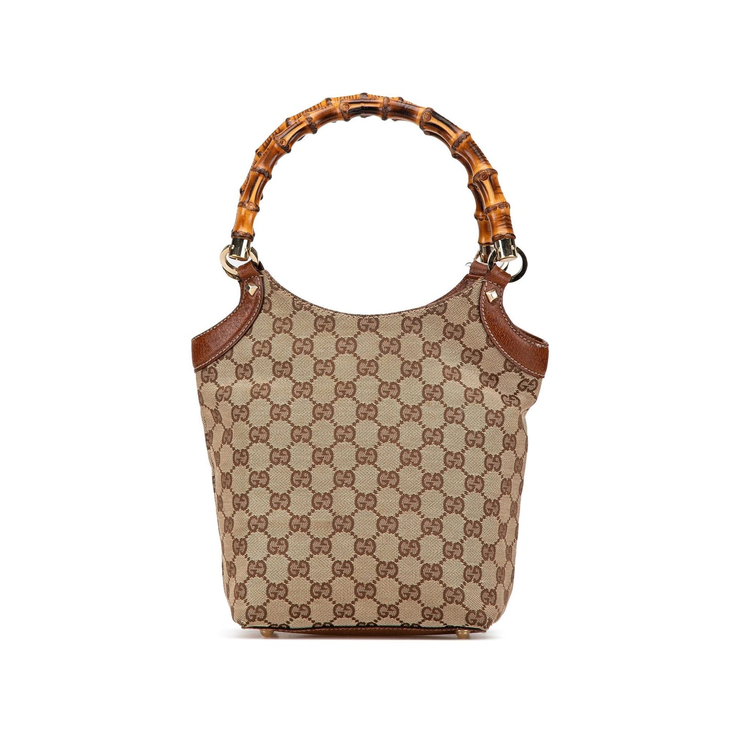 Gucci GG Canvas Bamboo Handbag
