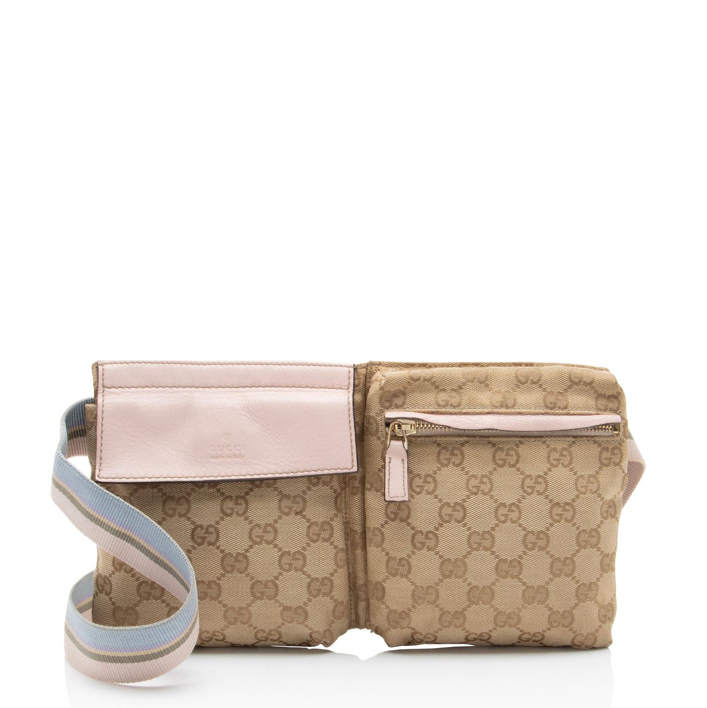 Gucci GG Canvas Double Pocket Belt Bag