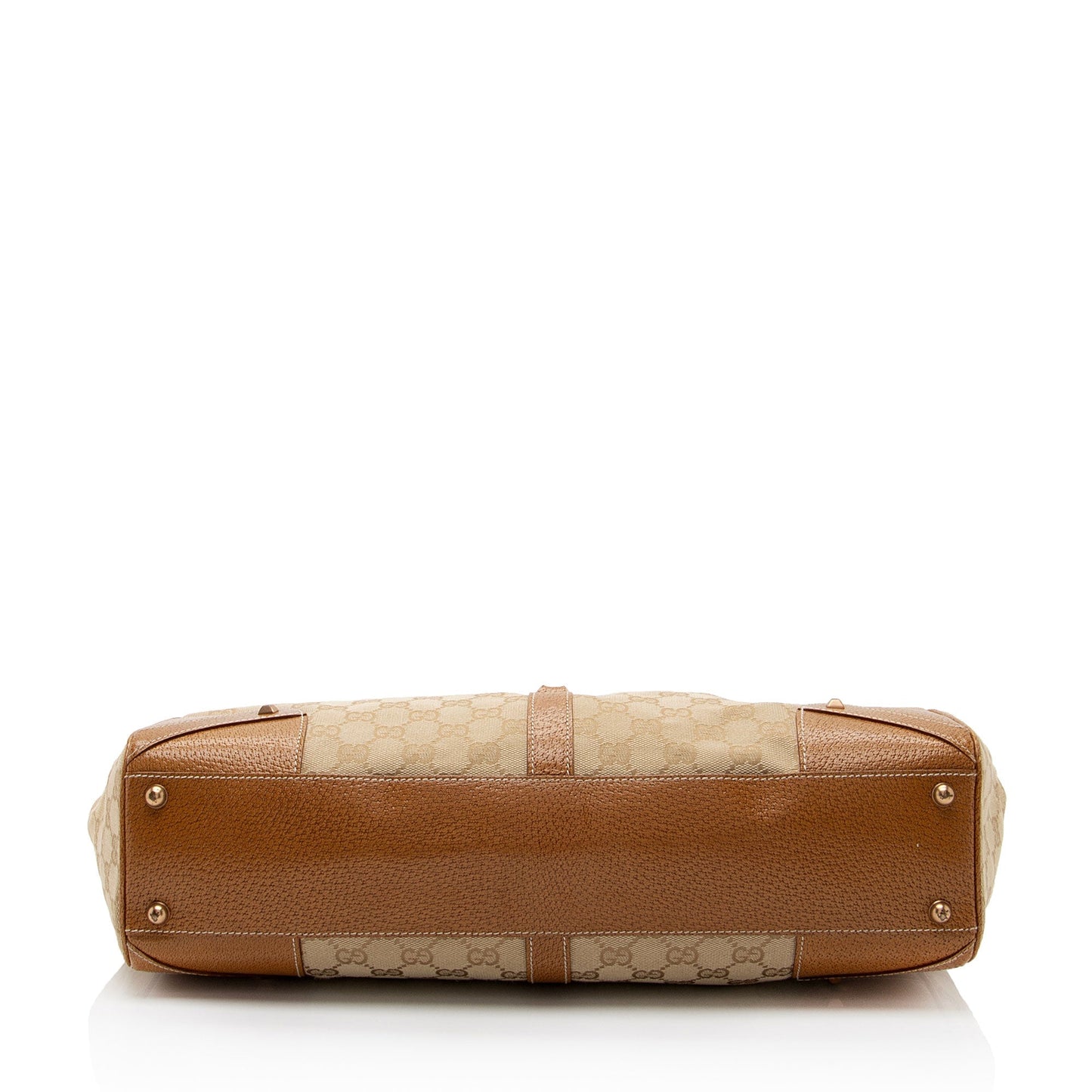 Gucci GG Canvas Nailhead Bardot Large Shoulder Bag (SHF-FHIG8i)