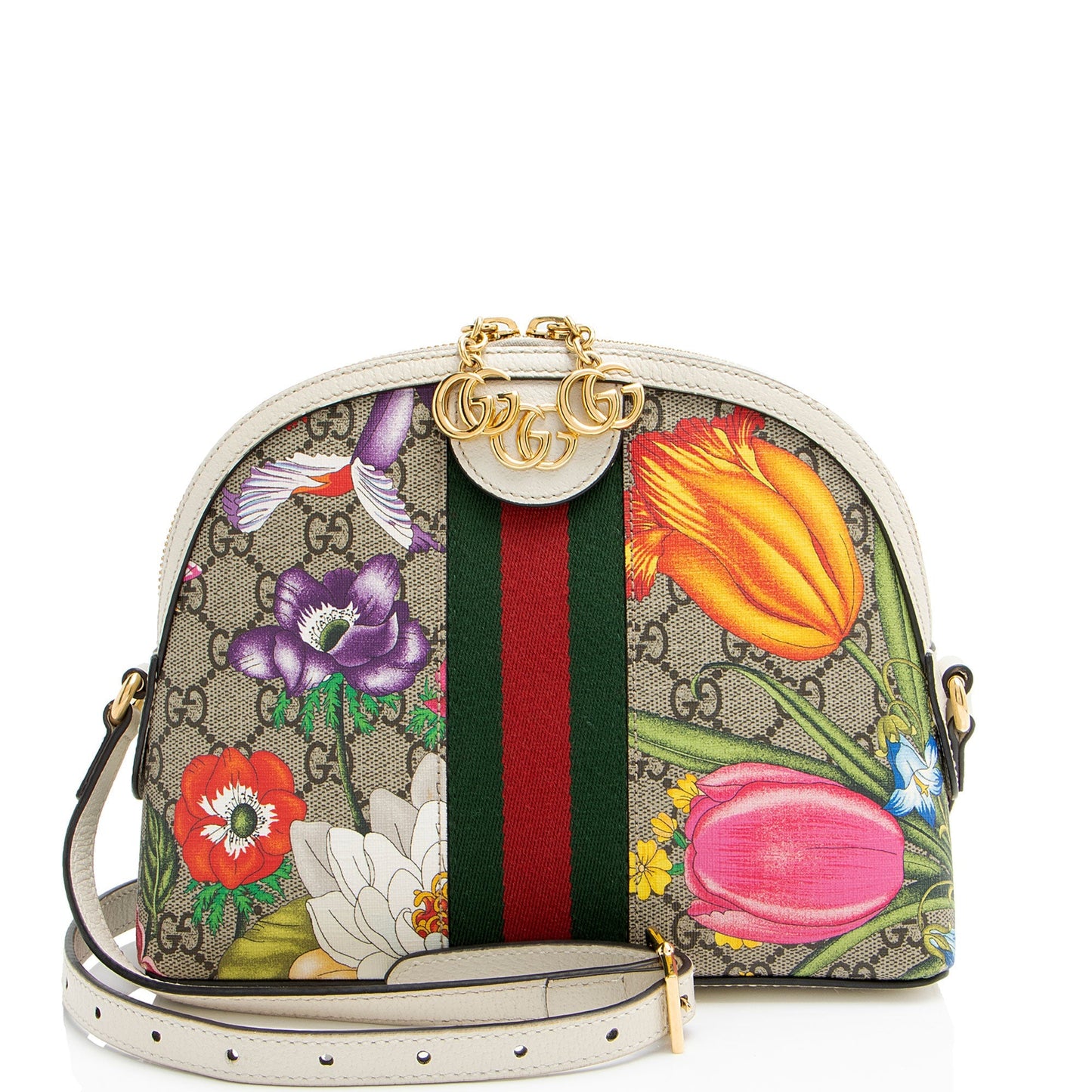 Gucci GG Supreme Flora Ophidia Dome Small Shoulder Bag