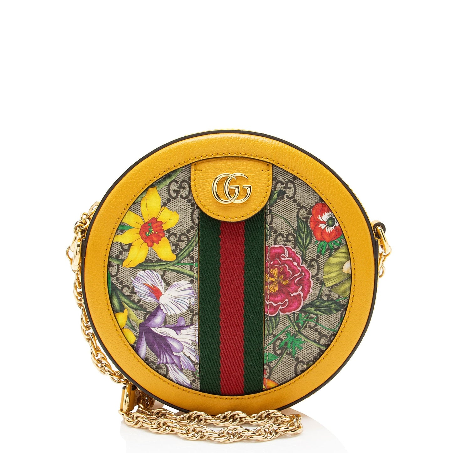 Gucci GG Supreme Flora Ophidia Round Mini Shoulder Bag
