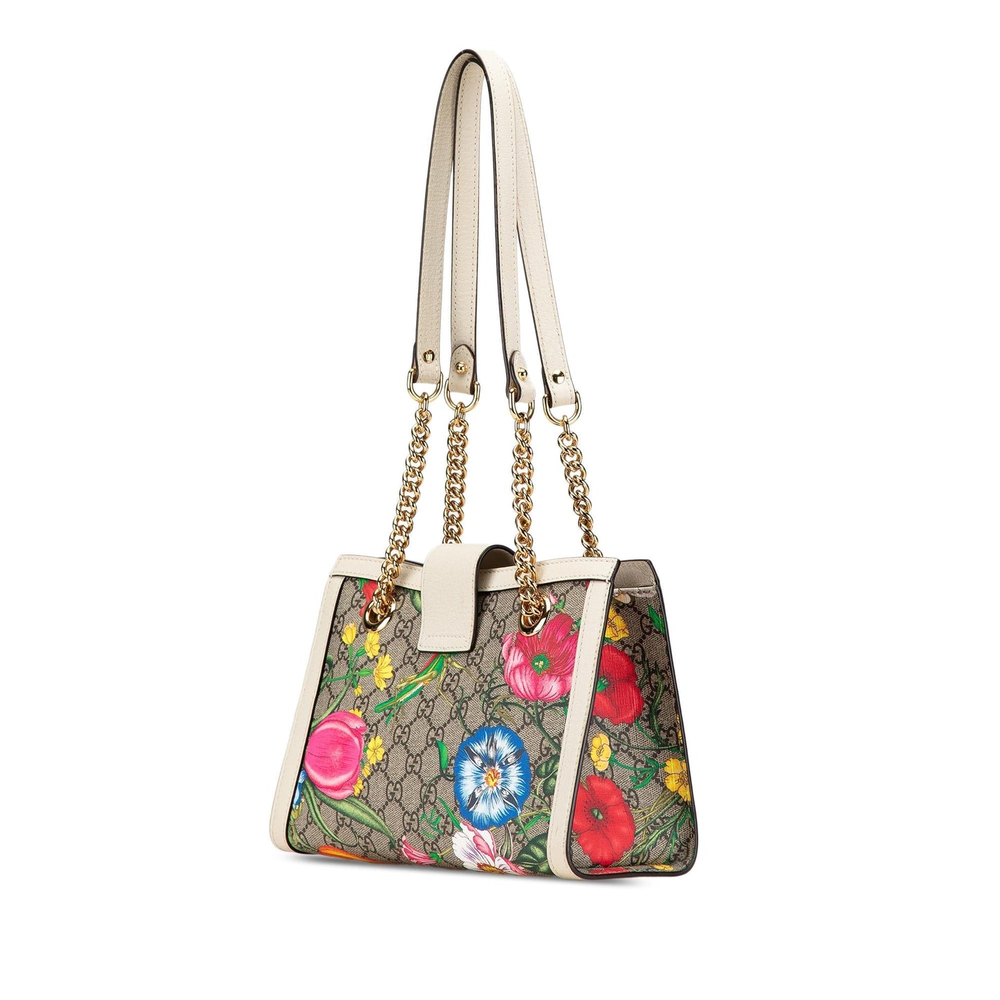 Gucci GG Supreme Flora Padlock Shoulder Bag