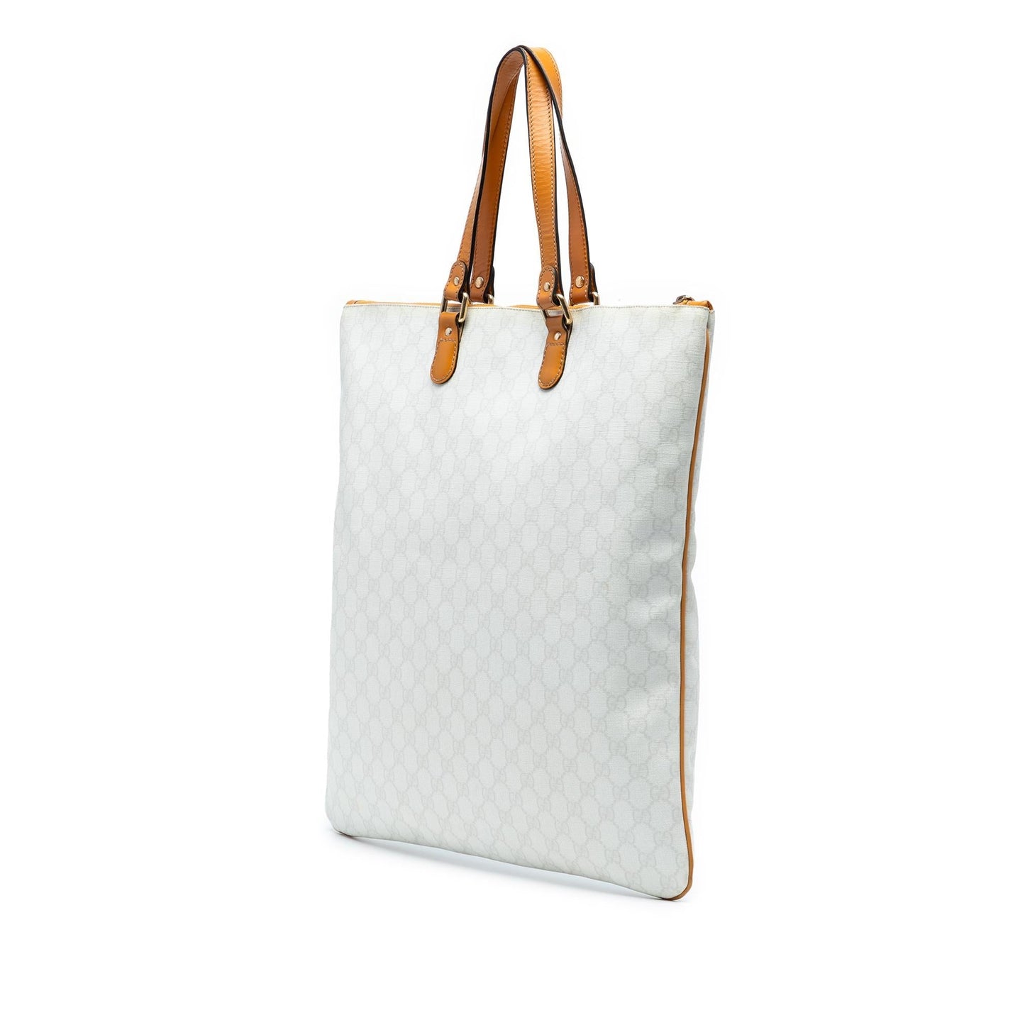 Gucci GG Supreme Heritage Logo Flat Zip Tote