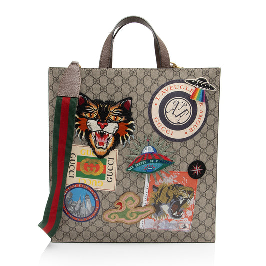 Gucci GG Supreme Soft Vertical Courrier Tote