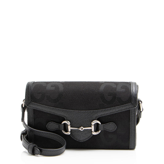 Gucci Jumbo GG Canvas Horsebit 1955 Mini Shoulder Bag