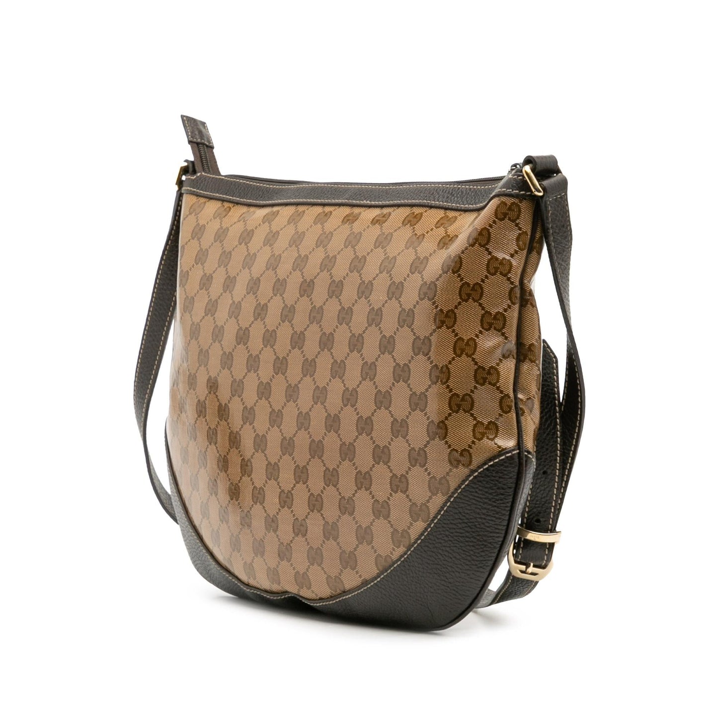 Gucci Large GG Crystal Half Moon Crossbody