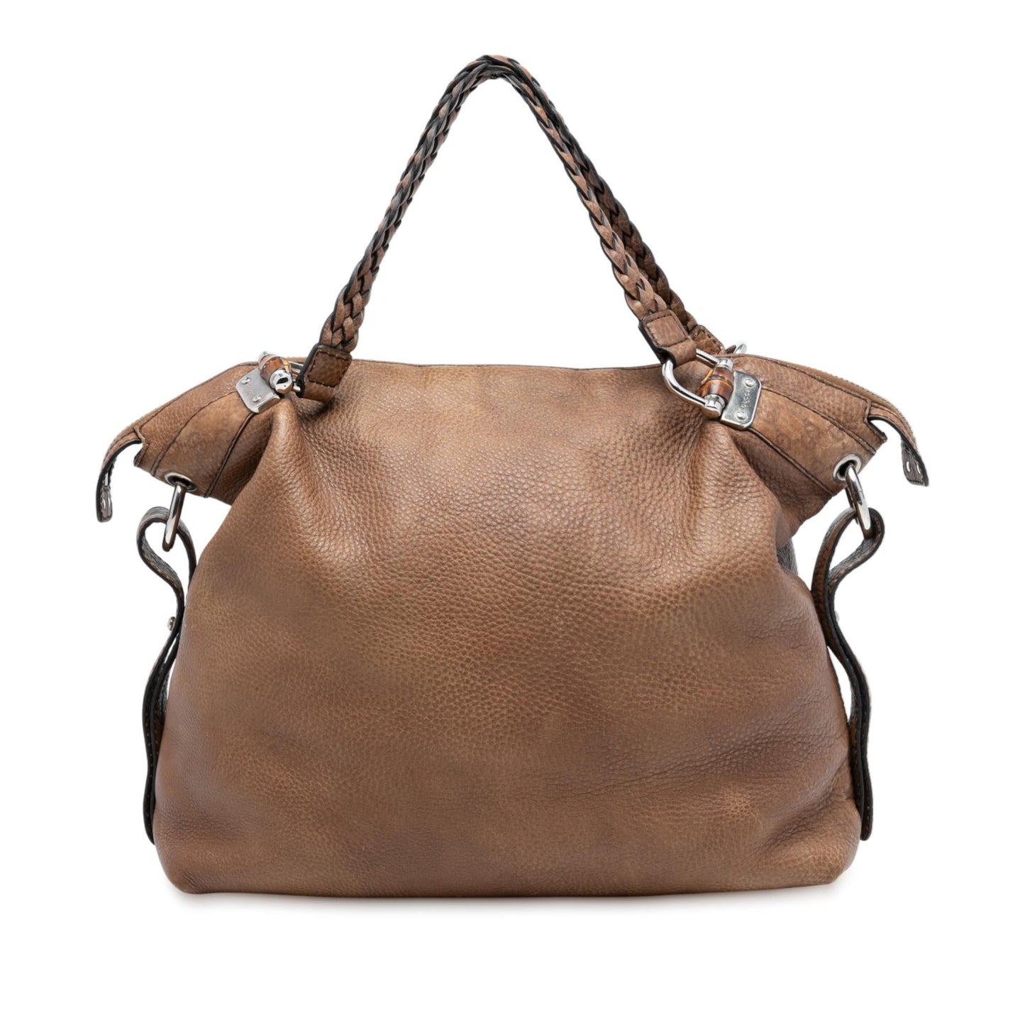 Gucci Large Leather Bamboo Bar Tote