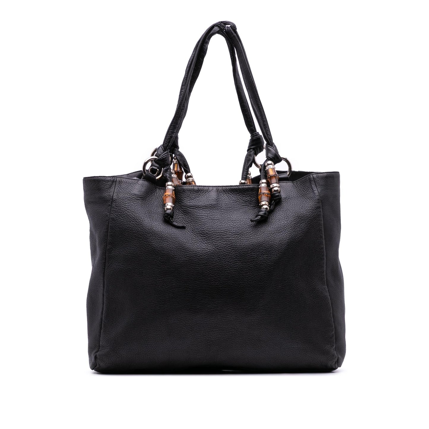 Gucci Large Pebbled Calfskin Bamboo Jungle Convertible Tote