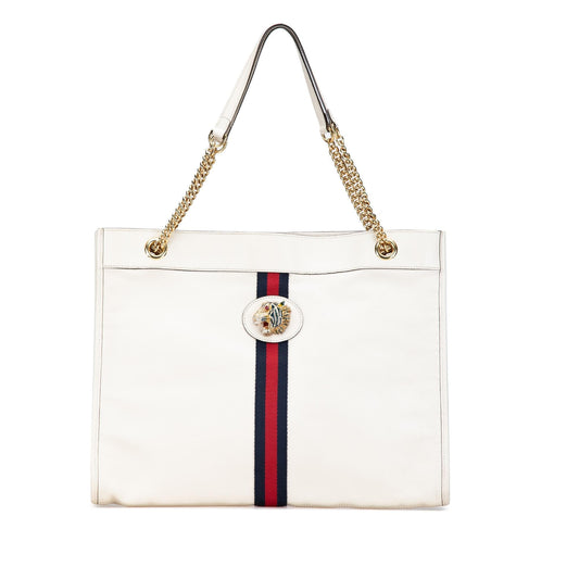 Gucci Large Web Leather Rajah Tote