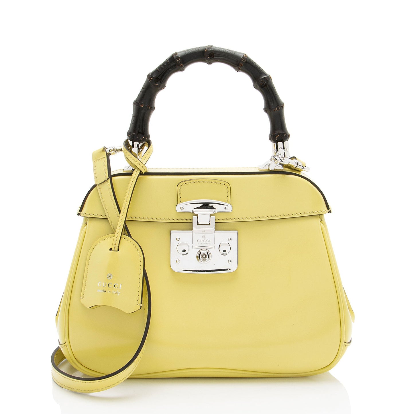 Gucci Leather Bamboo Lock Mini Top Handle