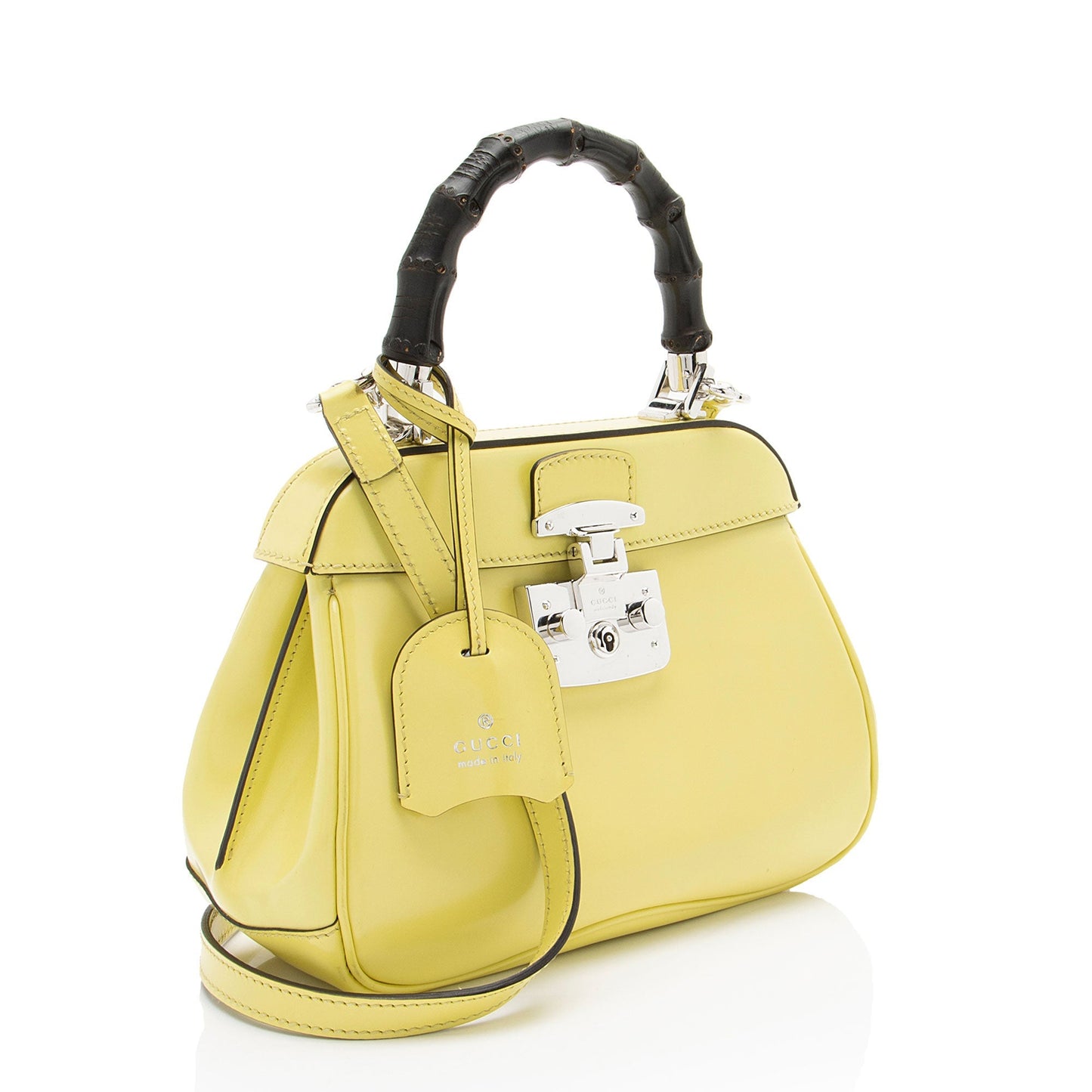 Gucci Leather Bamboo Lock Mini Top Handle
