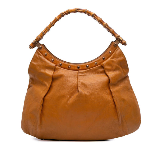 Gucci Leather Bamboo Studded Hobo