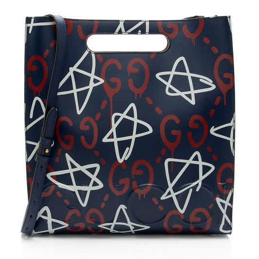 Gucci Leather Ghost Medium Tote