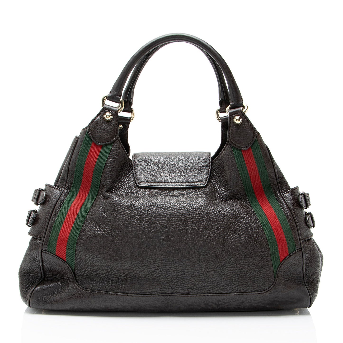 Gucci Leather Heritage Web Buckle Medium Satchel