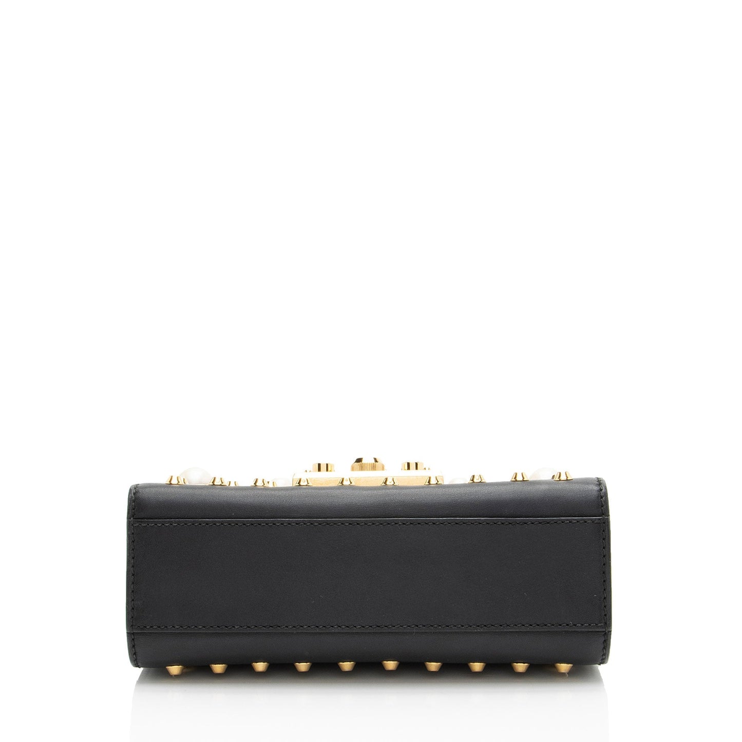Gucci Leather Pearl Stud Padlock Small Shoulder Bag