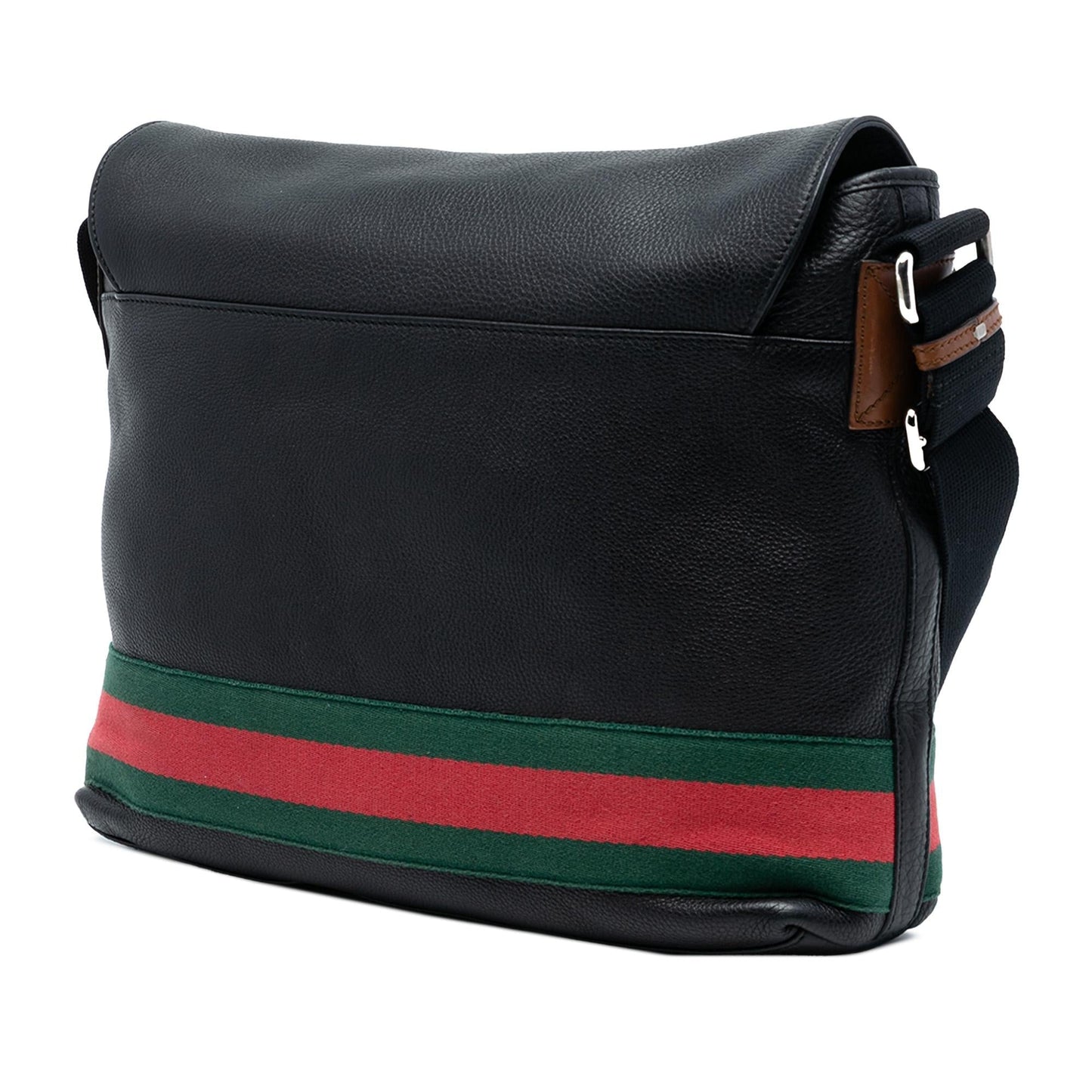 Gucci Leather Web Messenger Bag