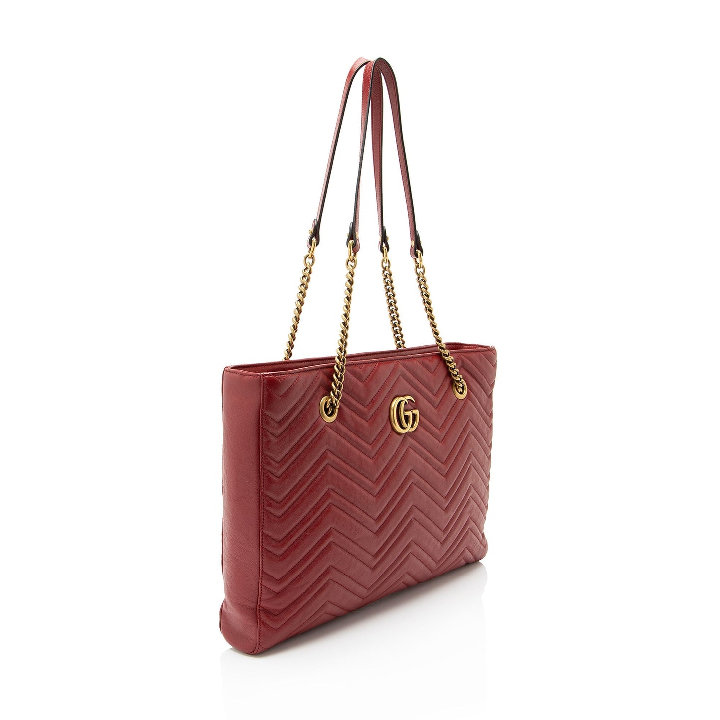 Gucci Matelasse Calfskin GG Marmont Medium Chain Tote