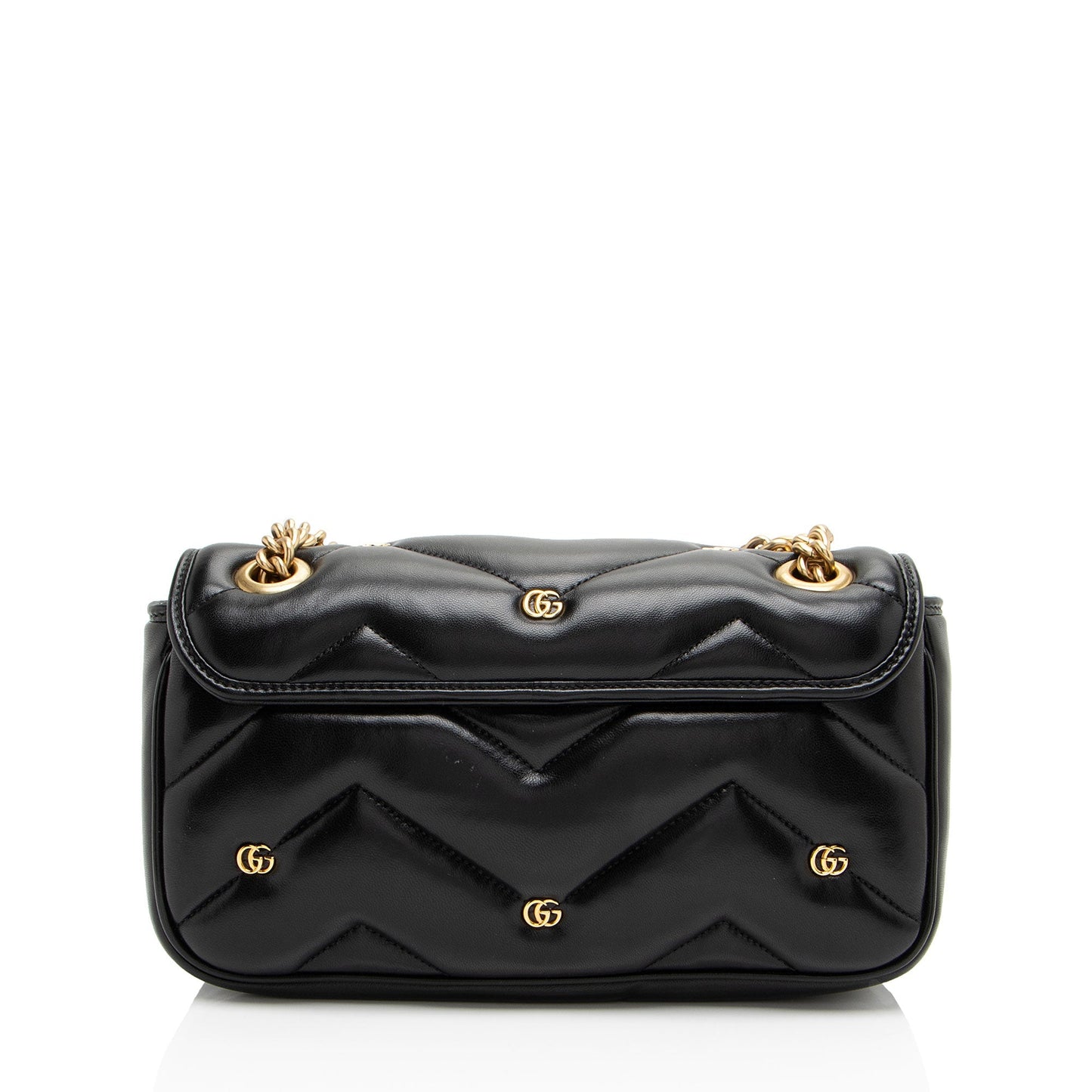 Gucci Matelasse Leather GG Marmont GG Studded Small Flap Bag