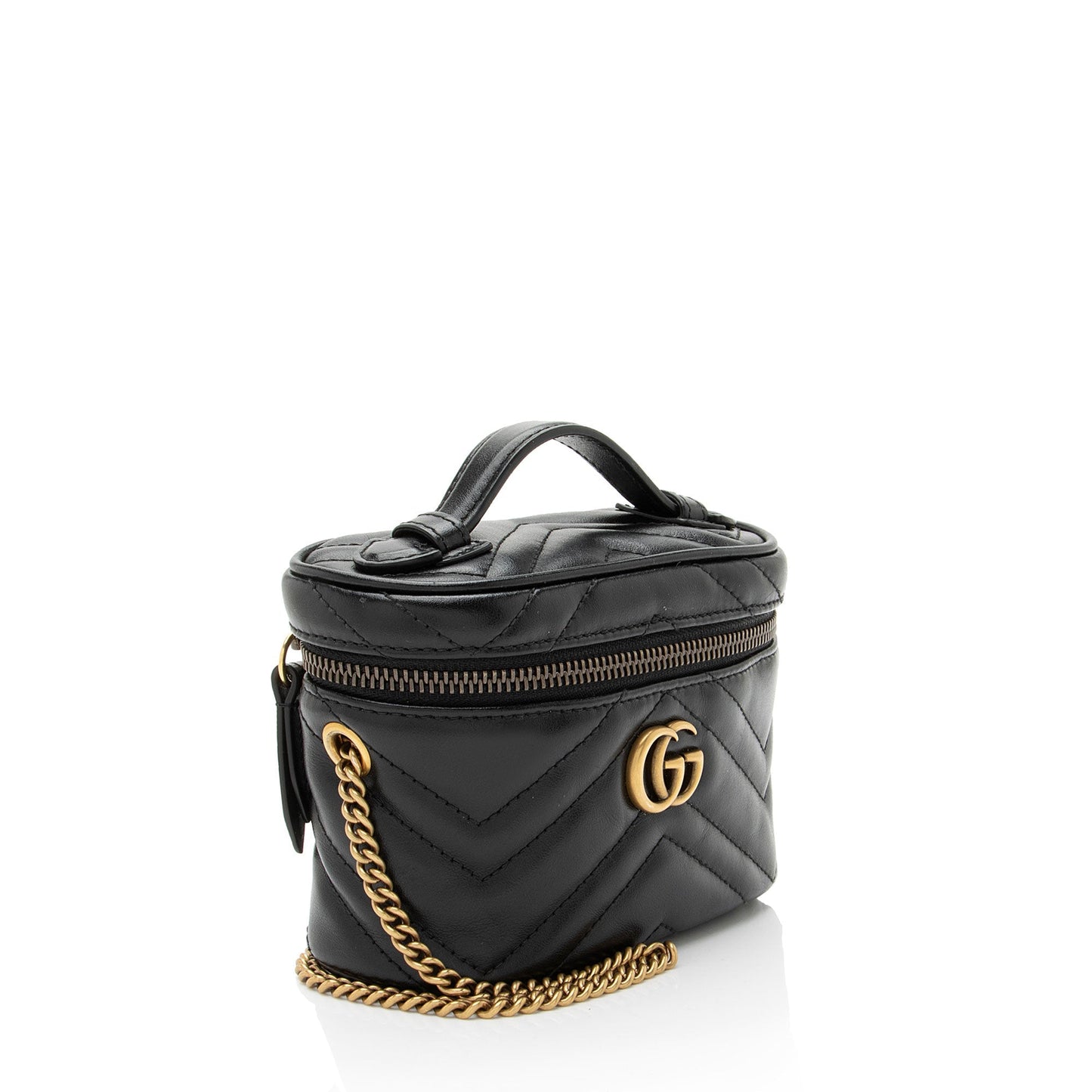 Gucci Matelasse Leather GG Marmont Mini Vanity Top Handle