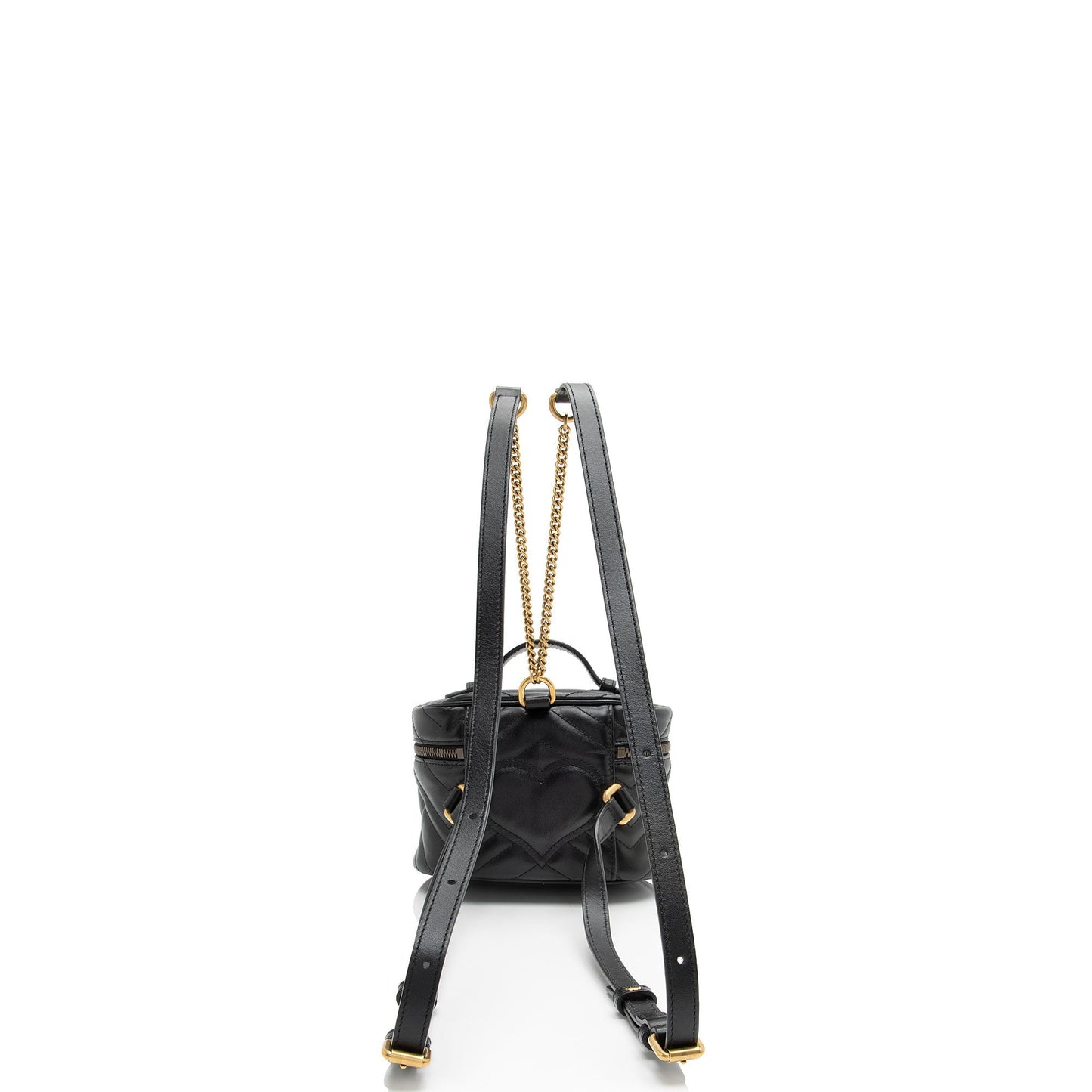 Gucci Matelasse Leather GG Marmont Round Mini Backpack (SHF-tbmiZF)