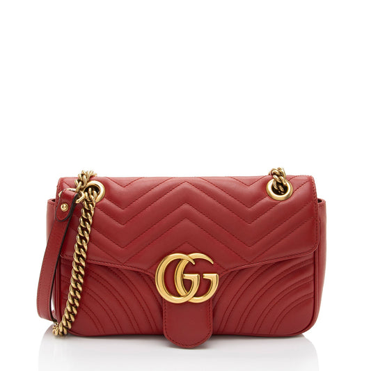 Gucci Matelasse Leather GG Marmont Medium Flap Bag