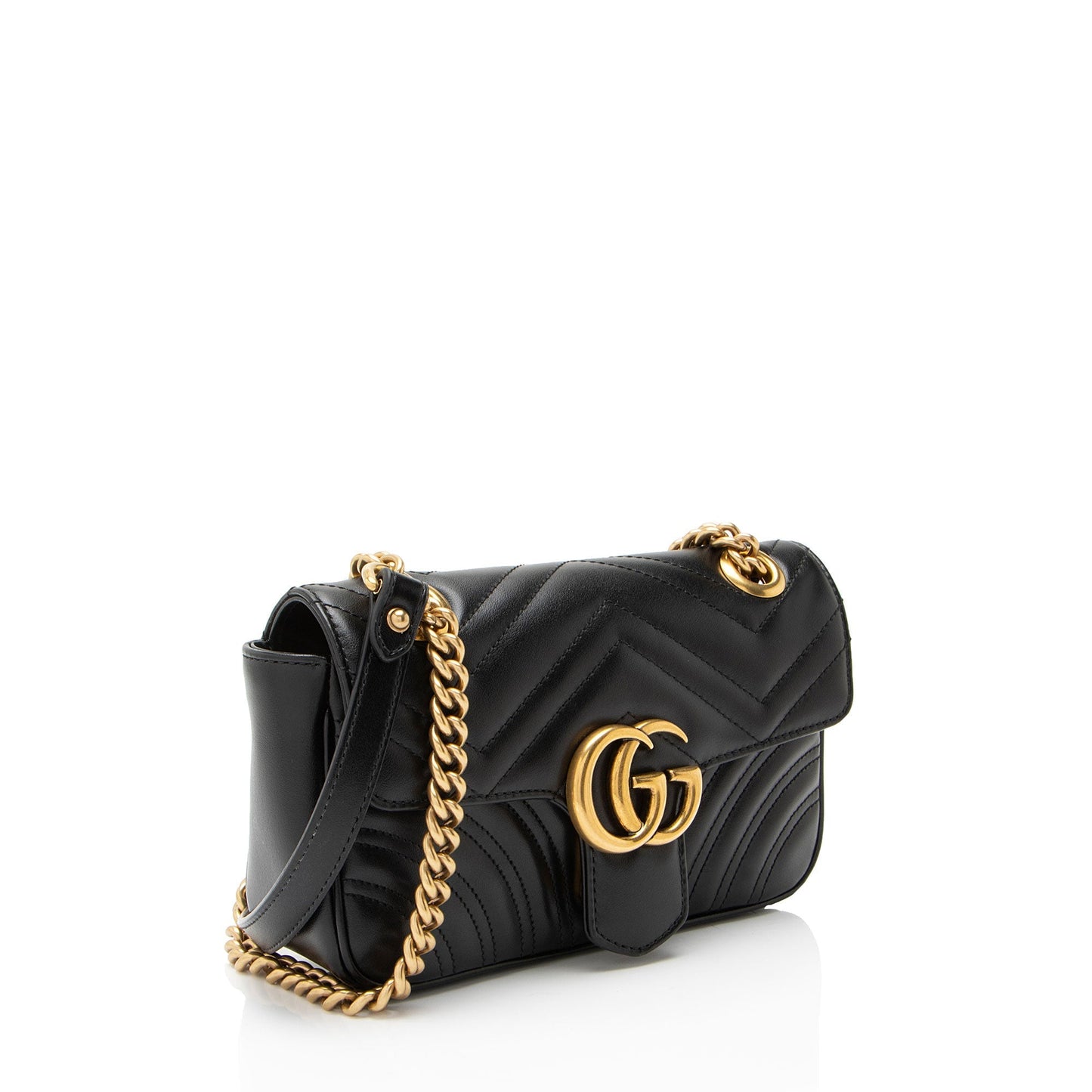 Gucci Matelasse Leather GG Marmont Small Flap Bag