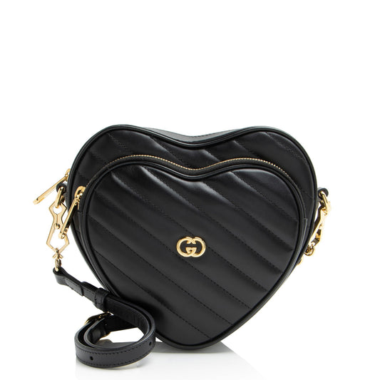 Gucci Matelasse Leather Interlocking G Heart Mini Shoulder Bag