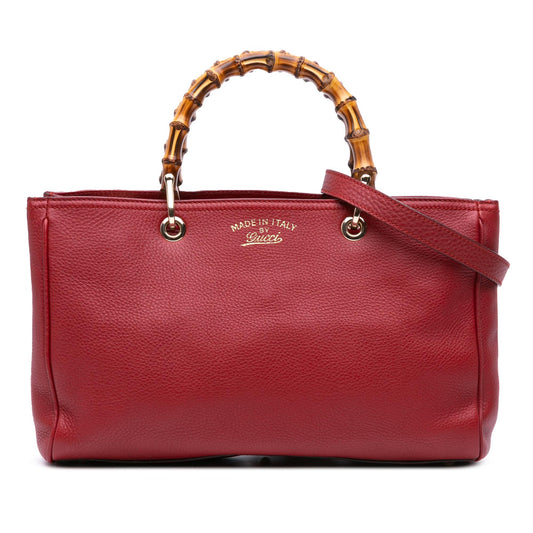 Gucci Medium Calfskin Bamboo Shopper Satchel