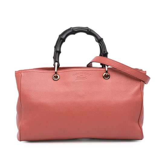 Gucci Medium Calfskin Bamboo Shopper Satchel