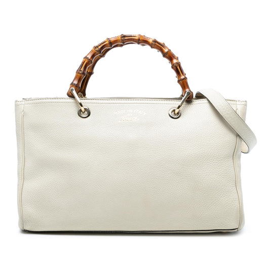 Gucci Medium Calfskin Bamboo Shopper Satchel