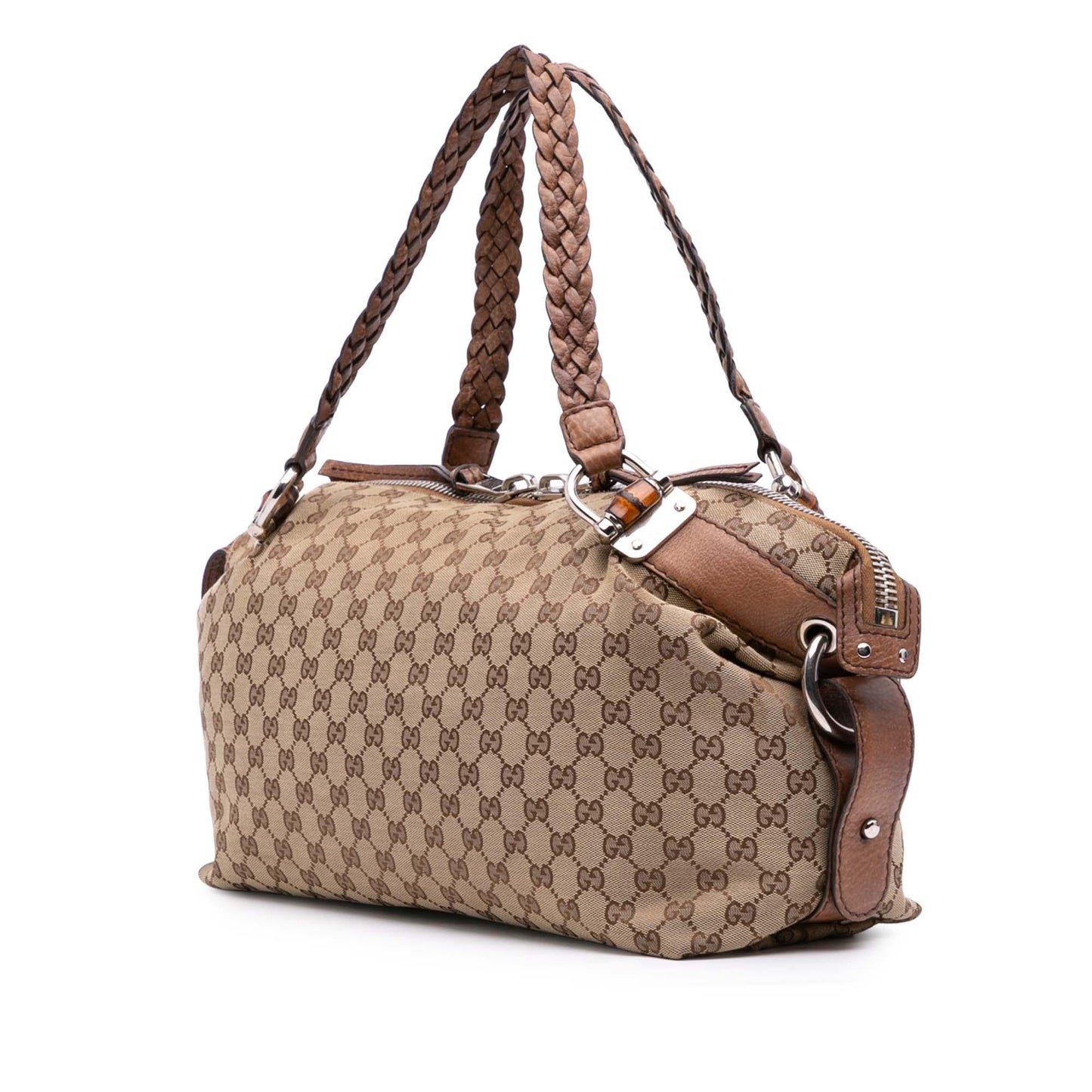 Gucci Medium GG Canvas Bamboo Bar Tote