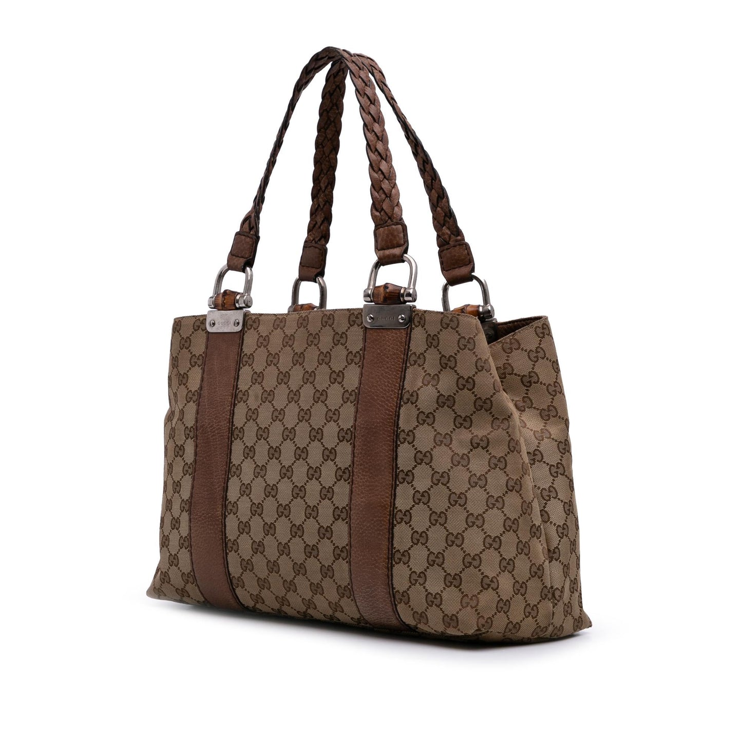 Gucci Medium GG Canvas Bamboo Libeccio Tote