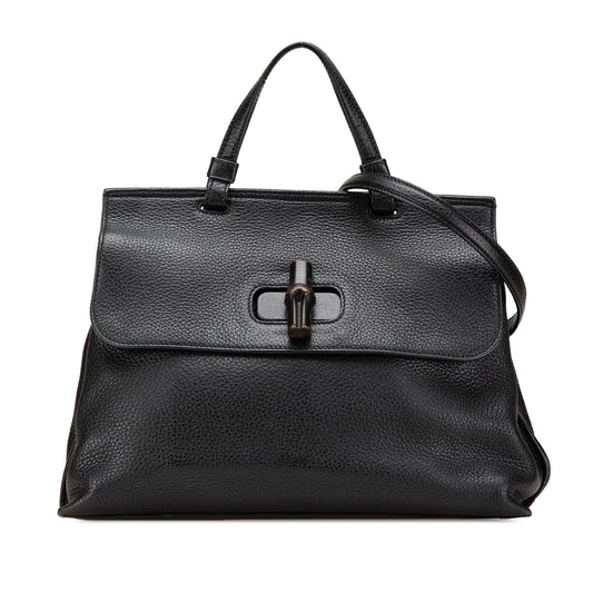 Gucci Medium Leather Bamboo Daily Satchel