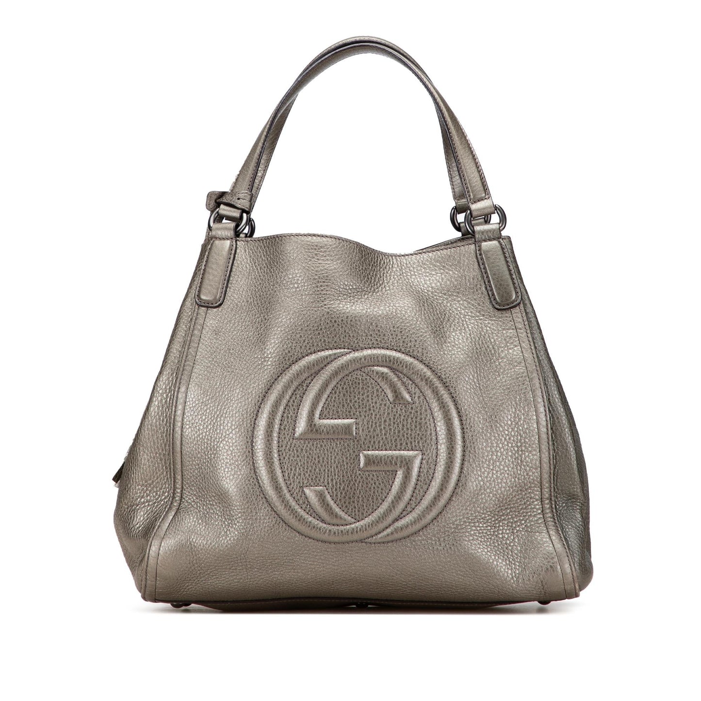 Gucci Medium Metallic Leather Soho Cellarius Tote
