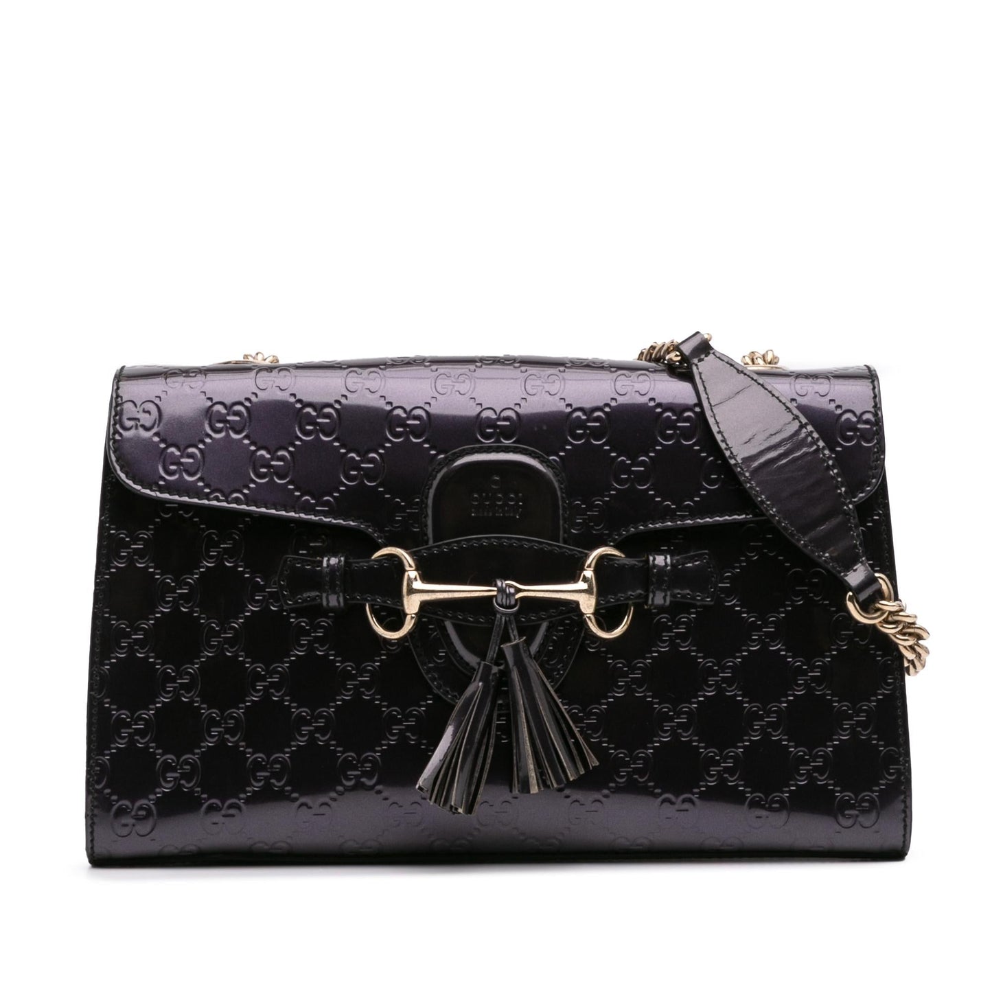 Gucci Medium Patent Guccissima Emily Shoulder Bag