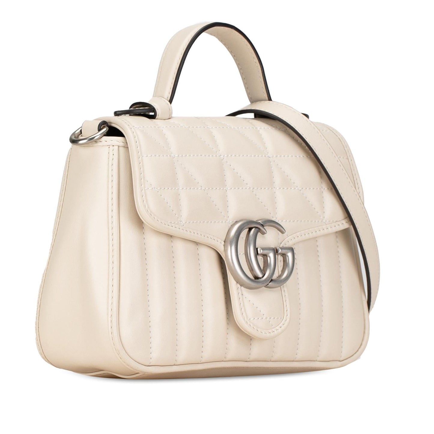 Gucci Mini GG Marmont Aria Matelasse Top Handle Bag (SHG-qPhLbm)