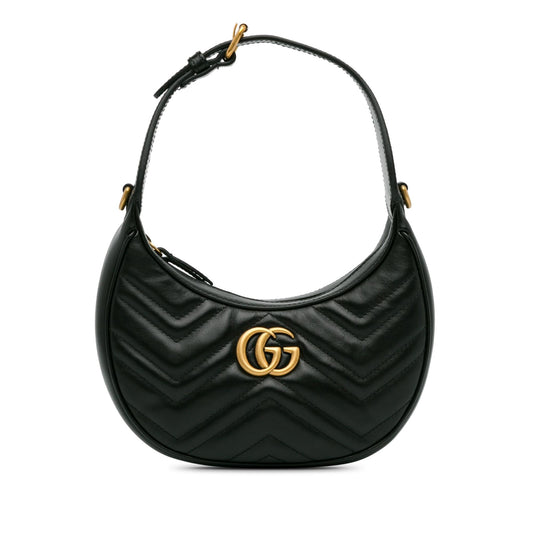 Gucci Mini GG Marmont Half Moon Bag (SHG-ramOzt)
