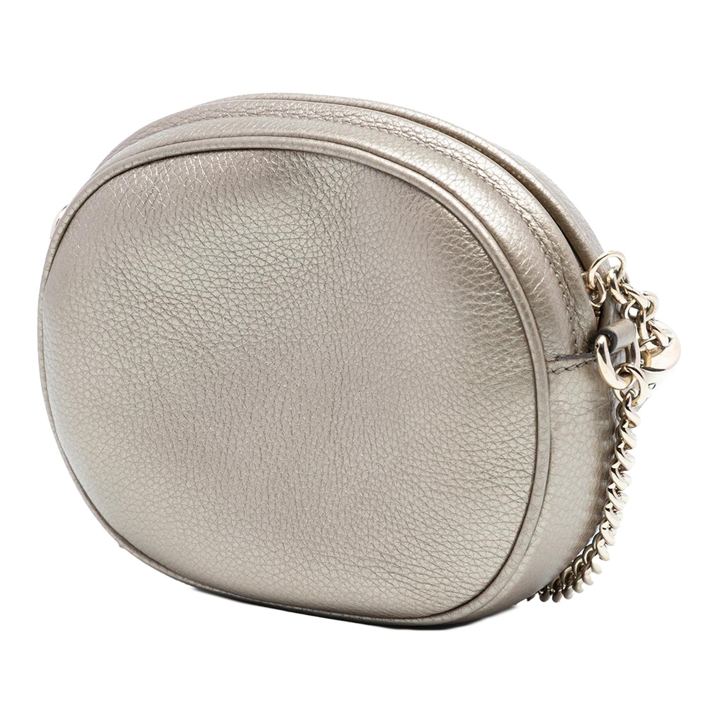 Gucci Mini Metallic Pebbled Calfskin Soho Chain Crossbody