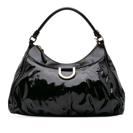 Gucci Patent Abbey D Ring Shoulder Bag