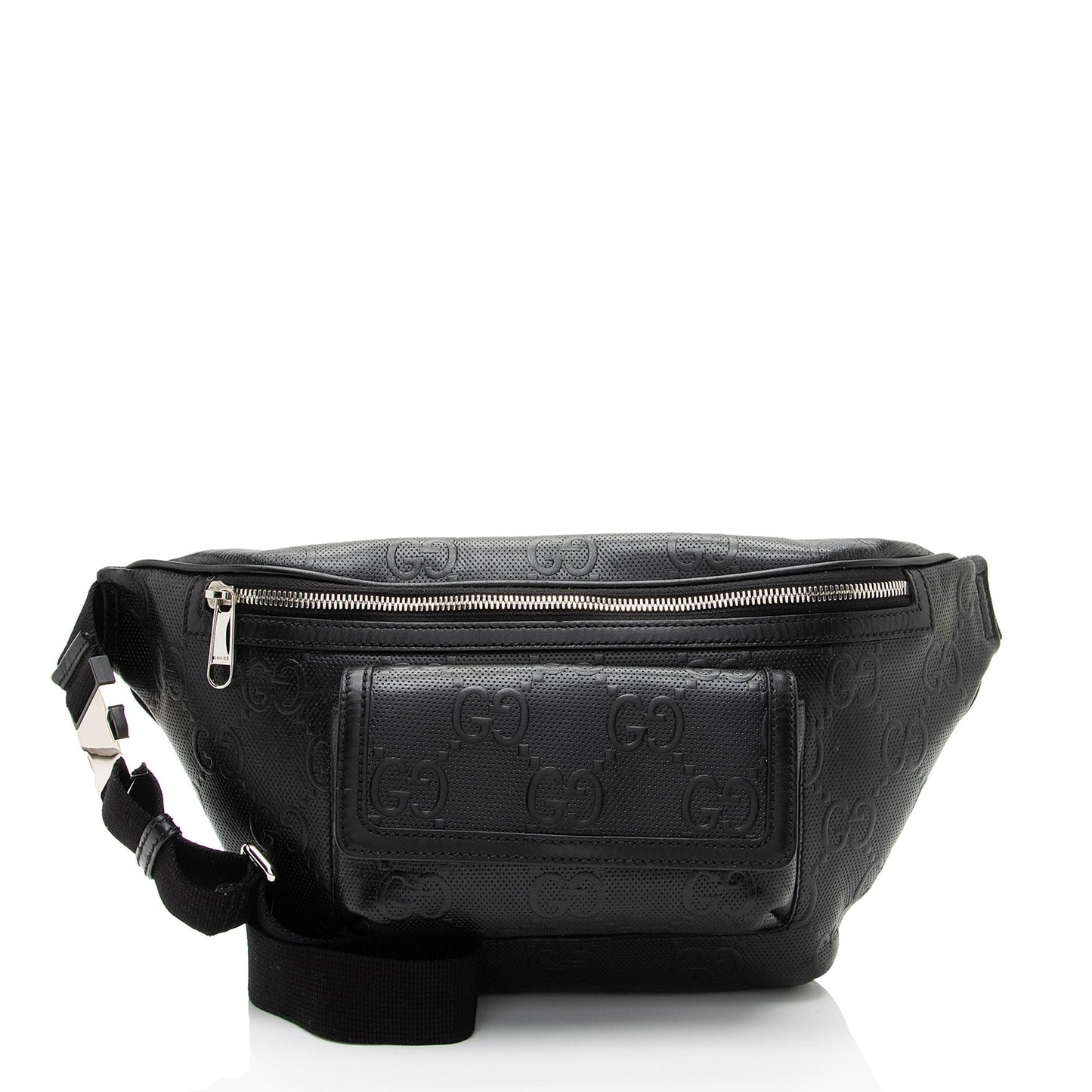 Gucci Perforated Embossed Leather GG Pocket Belt Bag (SHF-TJNqCI)