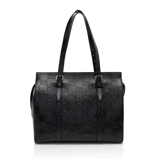 Gucci Perforated GG Embossed Zip Tote (SHF-Rjdpkd)